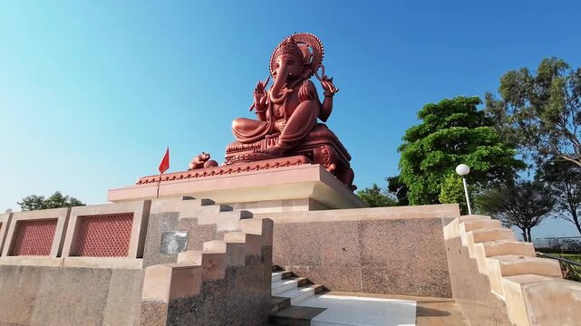 Large statue of Lord Ganesha at Dehu Road, near Pune India.