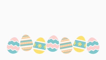 Happy Easter background with realistic Easter eggs. Easter card.