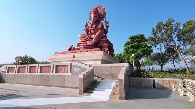 Large statue of Lord Ganesha at Dehu Road, near Pune India.
