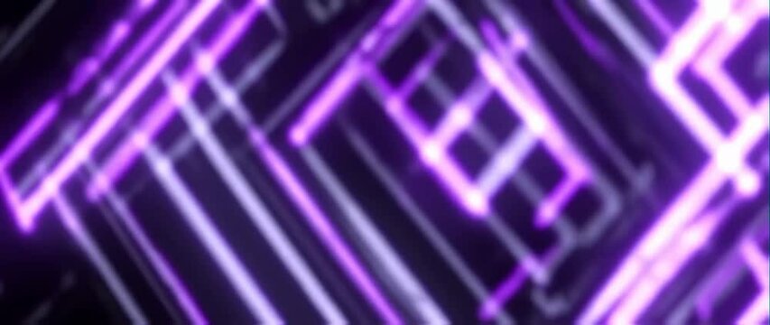 Anamorphic video of Purple neon digital pattern animation, Concept of growth strategy, business planning, investment trends and strategy road map 