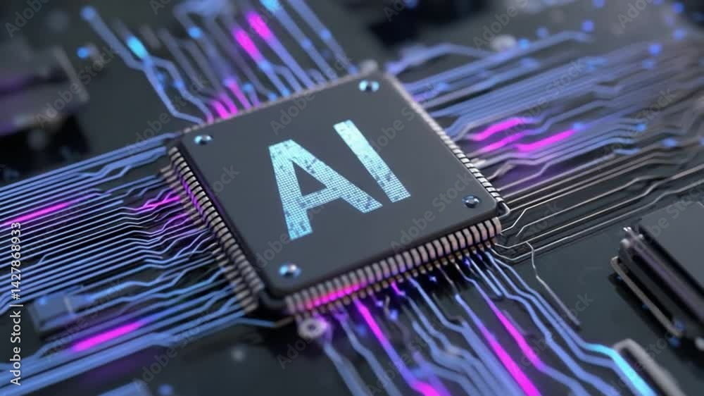 Poster artificial intelligence processor: capturing the core of advanced technology, this image showcases a