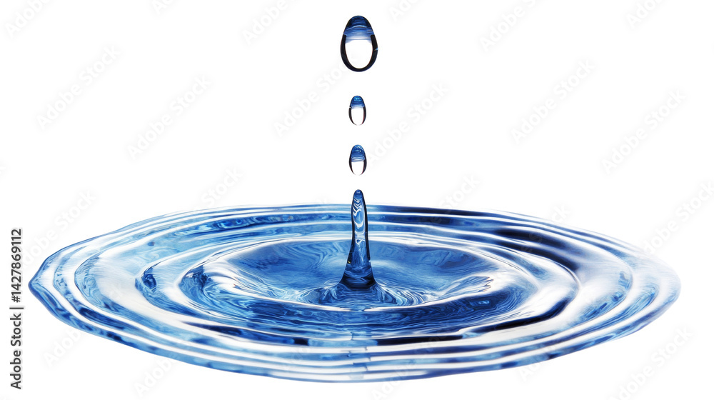 Poster captivating water drop collision: a study in motion and reflection