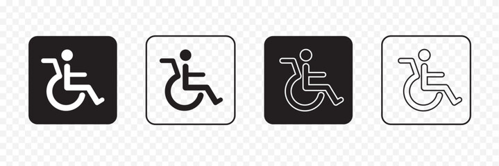 Black and white accessible wheelchair icon