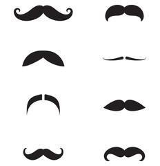 mustache silhouette vector set, moustache icon collection  . set of mustaches. set of mustache vector. set of mustache . 