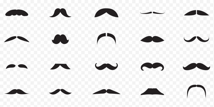 mustache silhouette vector set, moustache icon collection  . set of mustaches. set of mustache vector. set of mustache . 