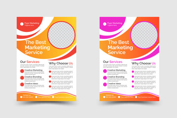 a bundle of 2 templates of a4 flyer template,Corporate creative colorful business flyer template design set, vector template design or business poster template design,