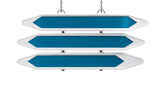 Shopping mall directory sign with arrows isolated on transparent background