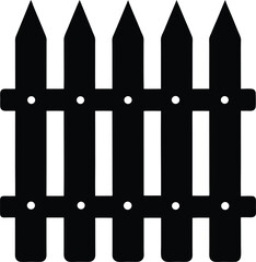 Fence Silhouette Vector - Simple Black Outdoor Structure Illustration