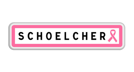 Panneau de sortie de Schoelcher, Martinique, Outre-mer avec Ruban Octobre Rose