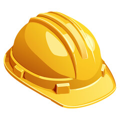 construction helmet isolated on white. Yellow helmet construction equipment safety maintenance protection 3d icon mockup illustration.