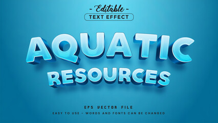 Editable text effect. Aquatic resources theme.