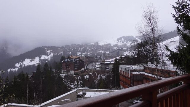 Panoramic view of the ski resort of Courchevel, France