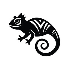 chameleon cartoon isolated on white