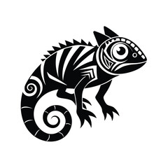 Obraz premium chameleon cartoon isolated on white