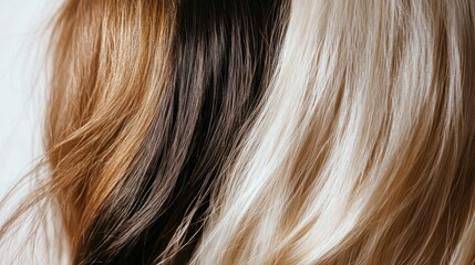 Fototapeta premium hair strands with oily, dry, and dandruff condition on white