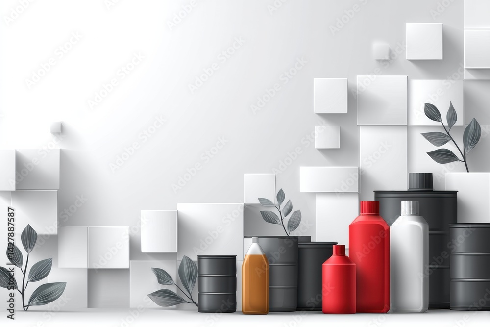 Leinwandbilder clean and modern mockup background suitable for oil company presentations and industry-related proje