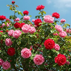 A rose in full bloom on a sunny spring day