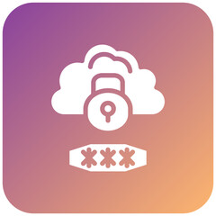 Vector Design Cloud Password Icon Style