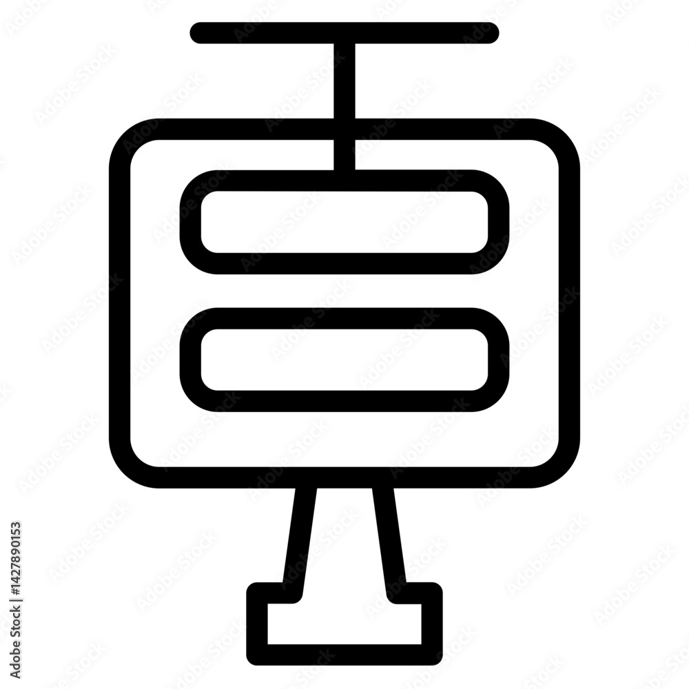 Poster database server vpn line icon
