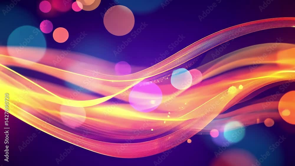 Poster colorful abstract background with flowing wavy lines and vibrant light effects, abstract colorful ba