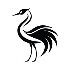Fototapeta premium Tribal Crane Bird Silhouette Tattoo Design Vector