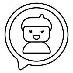 Live Chat Icon Vector Illustration for Online Support Communication and Customer Service Design
