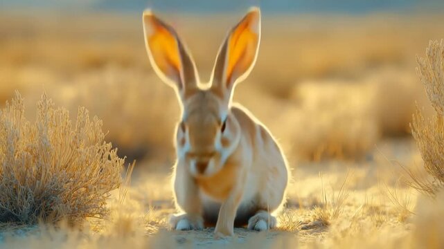 jackrabbit sitting alert