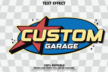 editable text effect custom garage. retro racing typography template