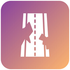 Road Crack Icon Style