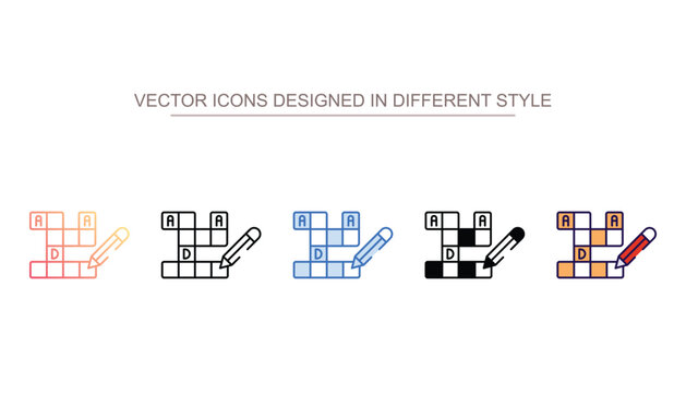 Crossword icon design with white background stock illustration
