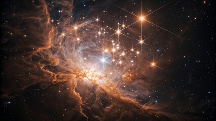 Cosmic Energy Nebula Explosion with Glowing Stars, for Astrology Websites, Mystical Blogs, Spiritual Backgrounds and Meditation Visualizations