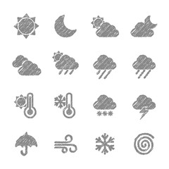 天気　アイコン　手描き風