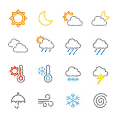 天気　アイコン　手描き風