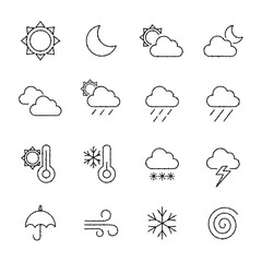 天気　アイコン　手描き風