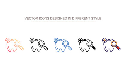 Tooth Checkup icon design with white background stock illustration