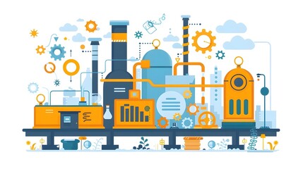 Obraz premium Streamlining Industrial Processes Through Lean Manufacturing and Six Methodologies