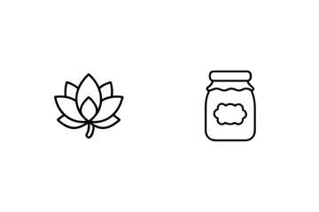 Minimalist Lotus Flower And Jar Illustration For Spa Beauty Or Organic Products