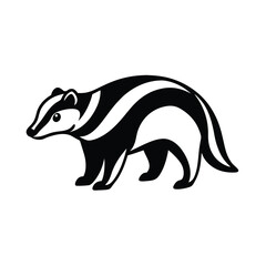 Badger tribal style scaly texture black line art for web and graphic design