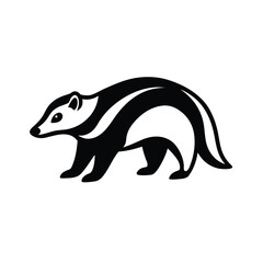 Badger tribal style scaly texture black line art for web and graphic design