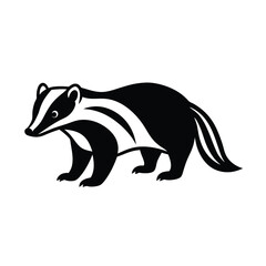 Badger tribal style scaly texture black line art for web and graphic design