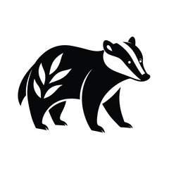 Badger tribal style scaly texture black silhouet for web and graphic design