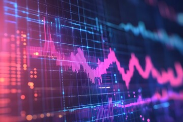 Neon Stock Market Data Graph