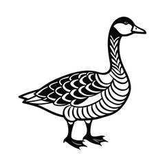 Fototapeta premium Barnacle goose tribal style scaly texture black for web and graphic design