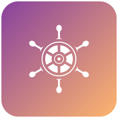 Fototapeta premium Ship Wheel Icon Style