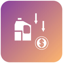 Oil Price Decrease Icon Style