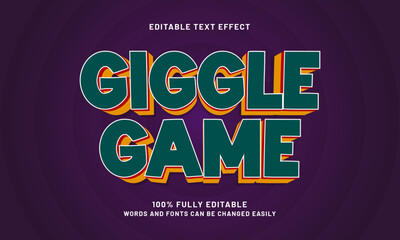 giggle game editable text effect with a kids and play text style