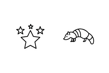 Star Icons And Armadillo Illustration Vector Graphic On White Background