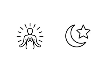 Obraz premium Spiritual Energy Flow And Islamic Symbolism Minimalist Line Art Design