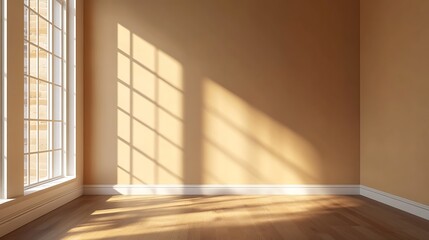 Fototapeta premium Muted ochre wall with gentle warm tones and depth