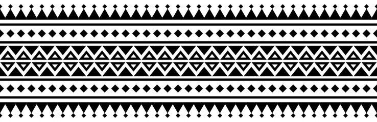Ethnic border with geometric tribal pattern.